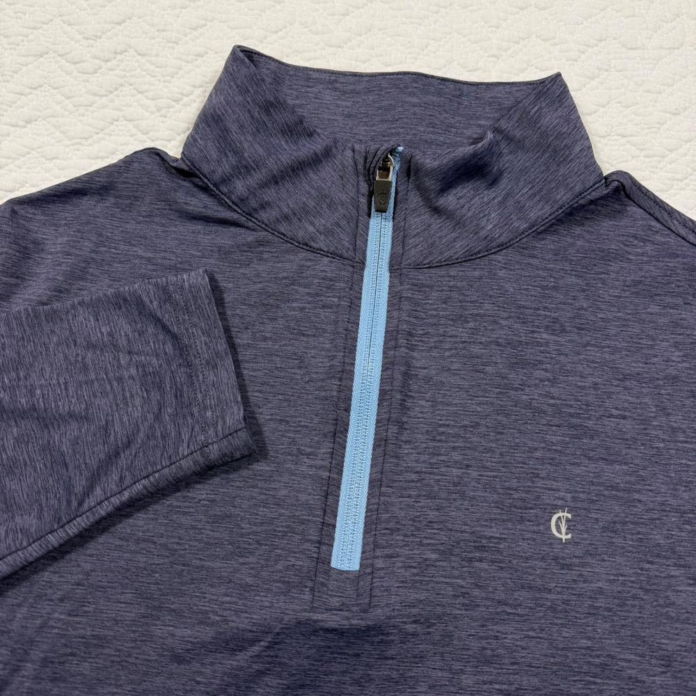 Criquet Mens Quarter Zip Pullover Large Brrr Nylon Performance Navy NWOT